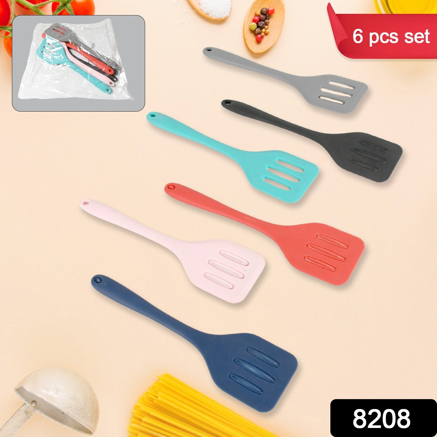 Multipurpose Silicone Spoon, Silicone Basting Spoon Non-Stick Kitchen Utensils Household Gadgets Heat-Resistant Non Stick Spoons Kitchen Cookware Items For Cooking and Baking (6 Pcs Set) Multipurpose Silicone Spoon, Silicone Basting Spoon Non-Stick Kitchen Utensils Household Gadgets Heat-Resistant Non Stick Spoons Kitchen Cookware Items For Cooking and Baking (6 Pcs Set)